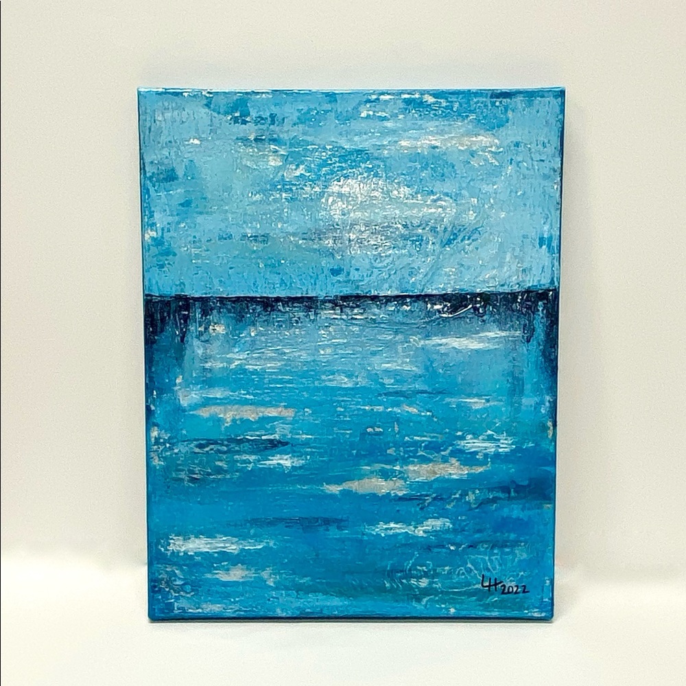 Original Abstract Mixed Media Acrylic Landscape on 11x14 Stretched Canvas